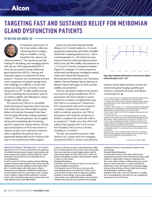 Targeting Fast and Sustained Relief for Meibomian Gland Dysfunction Patients
