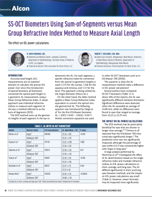 SS-OCTs Using Sum-of-Segments versus Mean Group Refractive Index Method to Measure Axial Length