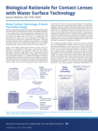 Biological Rationale for Contact Lenses with Water Surface Technology