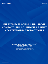 Effectiveness Of Multipurpose Contact Lens Solutions Against Acanthamoeba Trophozoites 